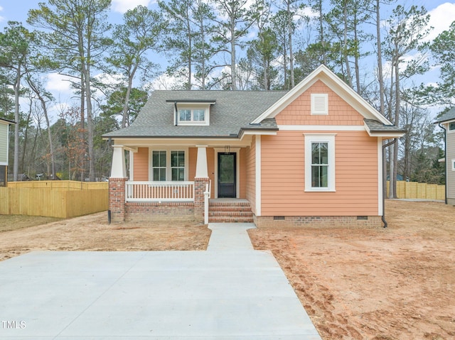 craftsman-style house with covered porch