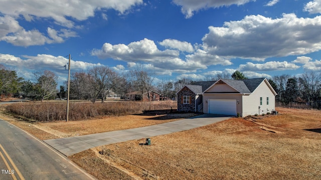 exterior space with a garage