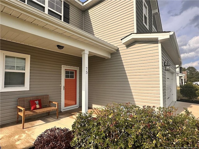 entrance to property with a garage