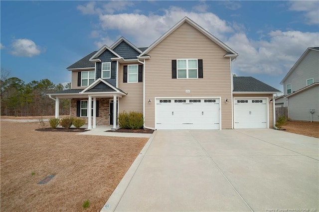 view of front of property featuring a garage