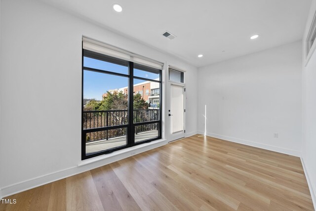 empty room featuring light wood-type flooring