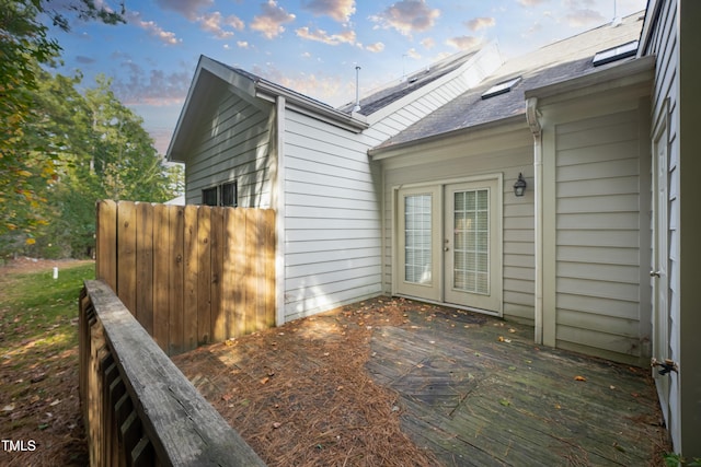 exterior space with french doors