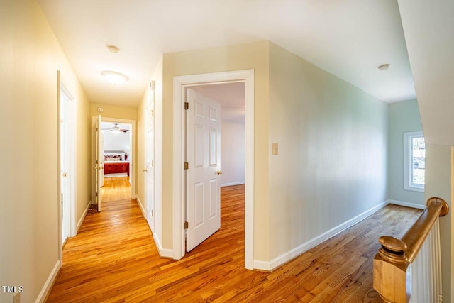 corridor featuring light hardwood / wood-style floors