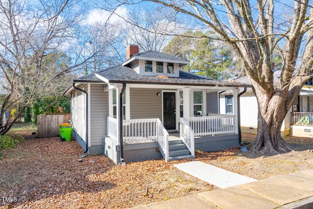 view of front of property with a porch