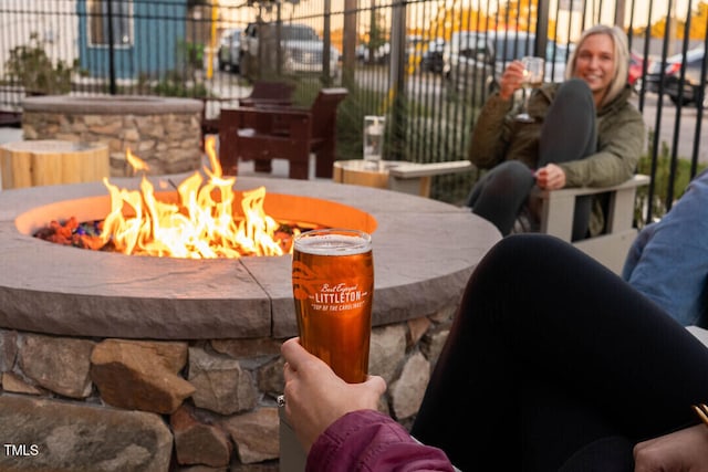 exterior space featuring a fire pit