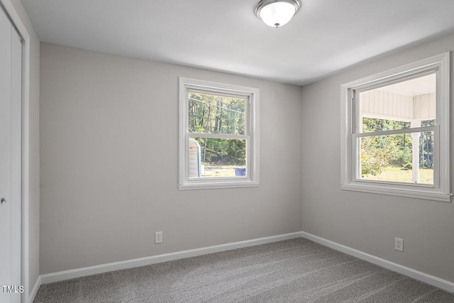 view of carpeted spare room