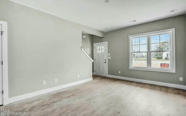 entrance foyer with concrete floors