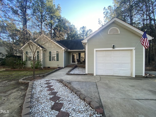 single story home featuring a garage