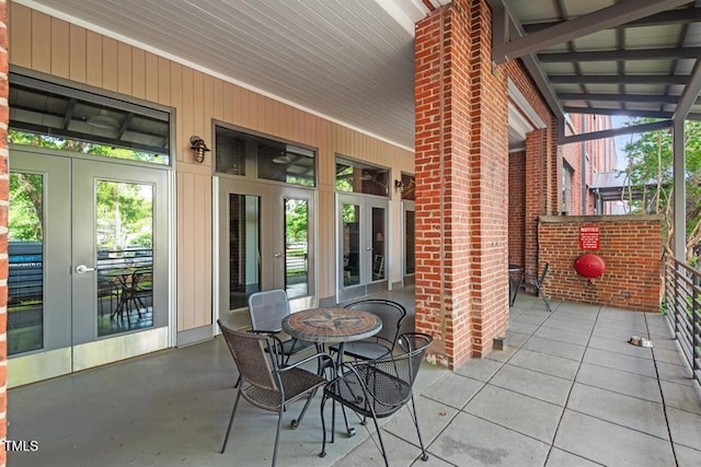 view of patio / terrace featuring french doors