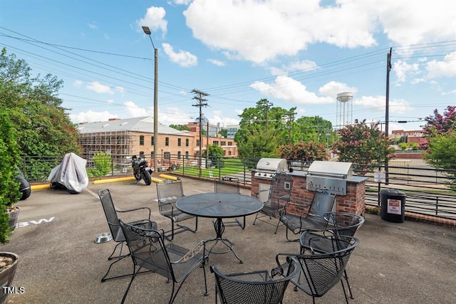 view of patio with area for grilling