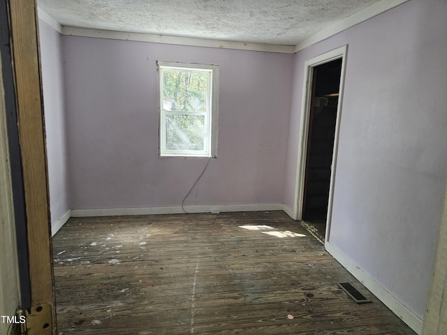 interior space with a textured ceiling