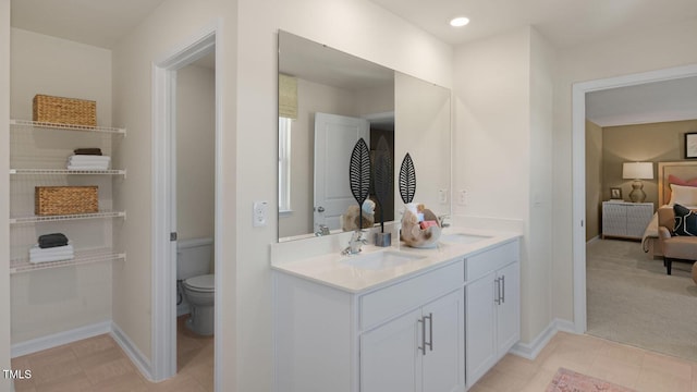 bathroom with toilet and vanity