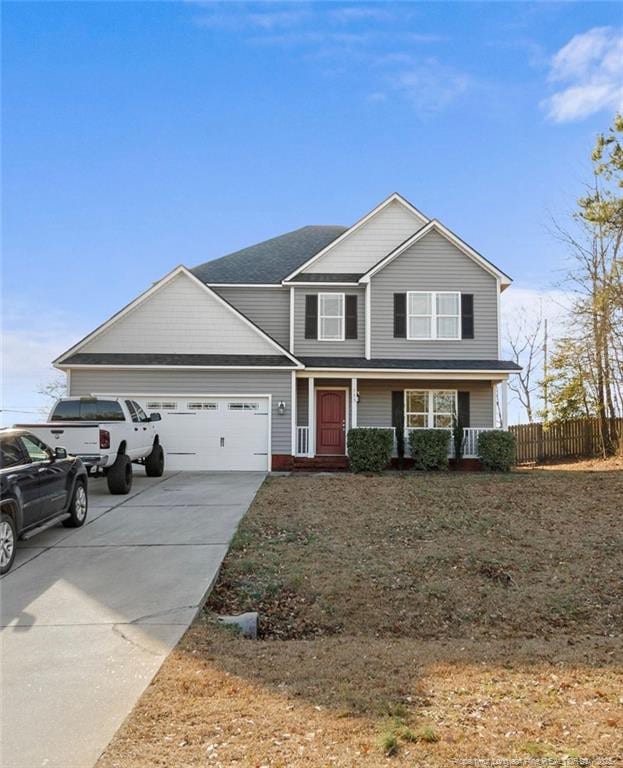 view of property with a garage