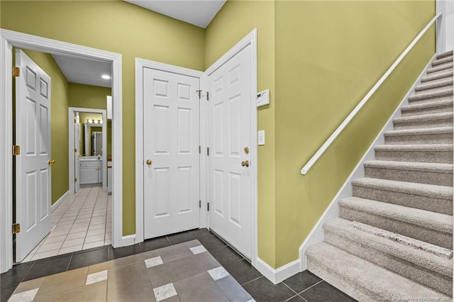 view of tiled entrance foyer