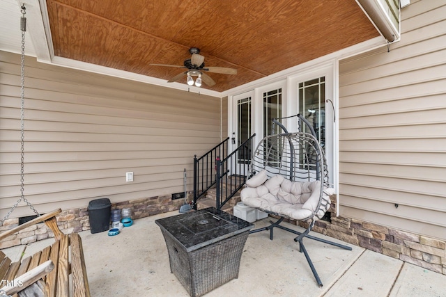 view of patio / terrace with ceiling fan