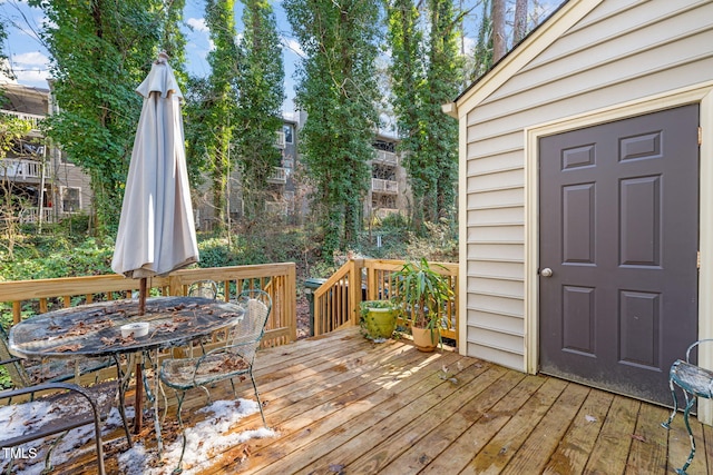 view of wooden deck