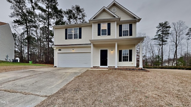 view of front of home with a garage