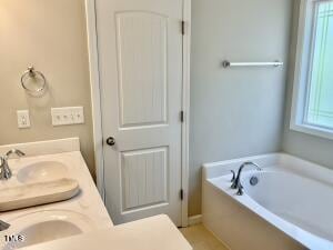 bathroom featuring a bathtub and vanity