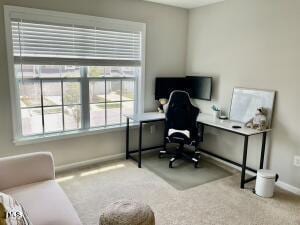 view of carpeted office