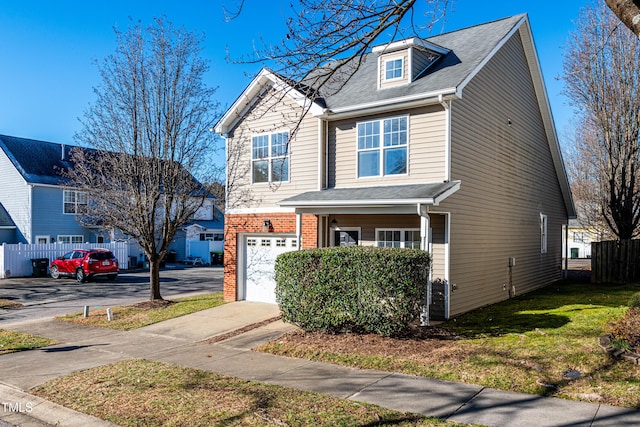 view of front of house with a garage