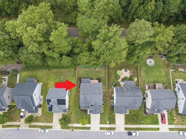 drone / aerial view featuring a residential view