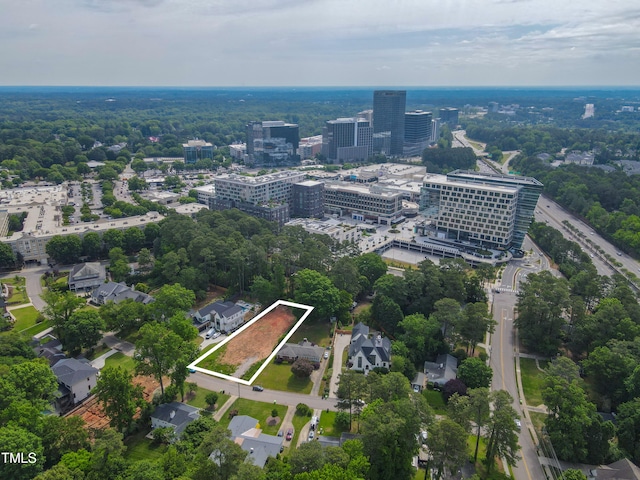 4112 Rockingham Dr, Raleigh, NC 27609 - aerial view of property's location with property parcel outlined