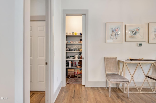 living area featuring hardwood / wood-style flooring