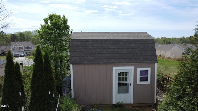 view of shed