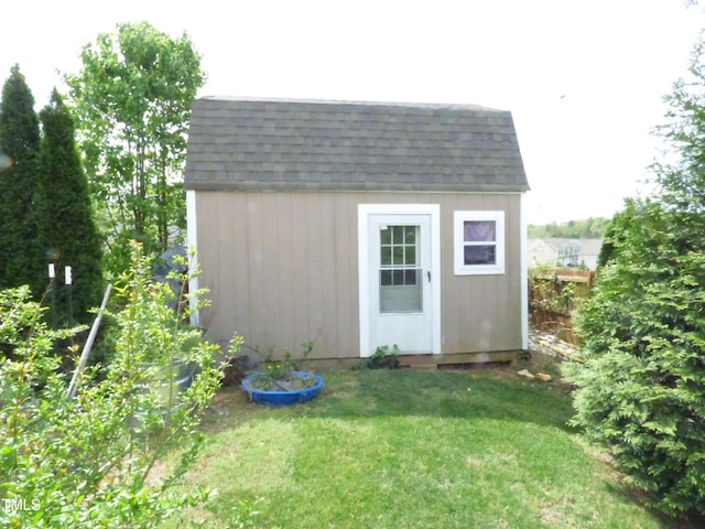 view of shed
