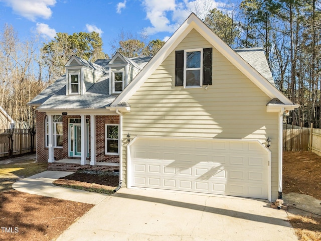 view of front of house with a garage