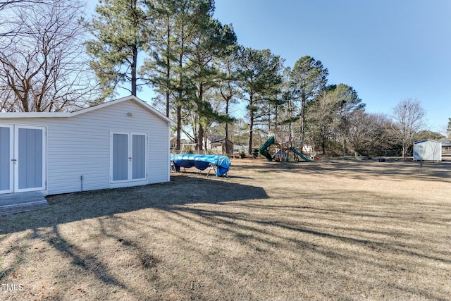 view of yard featuring a playground