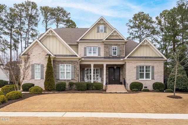 craftsman inspired home featuring a porch