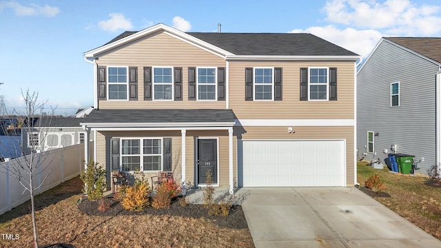 view of front of home with a garage