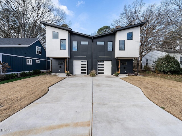 contemporary house with a garage