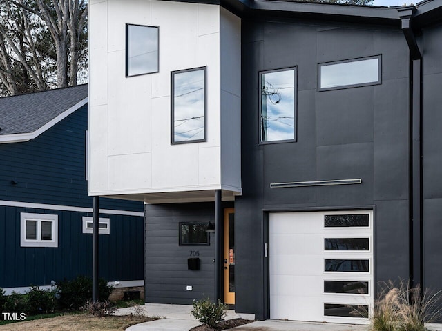 contemporary house with a garage