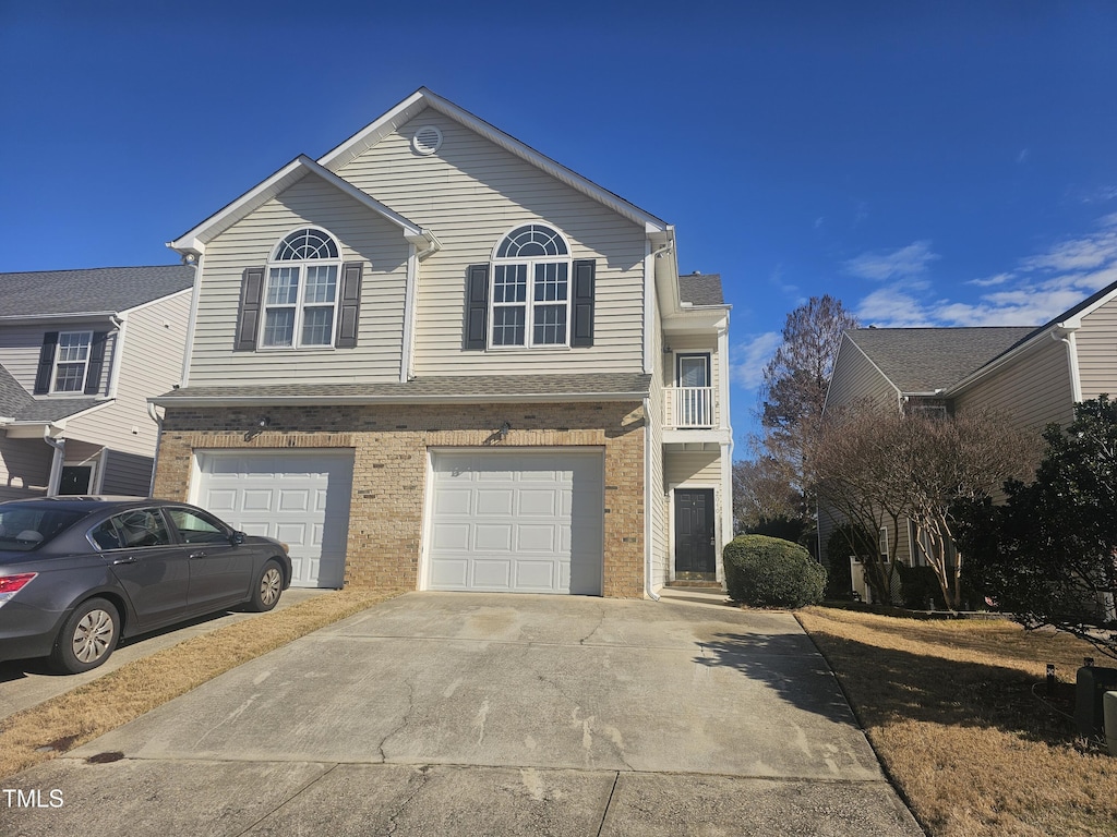 view of property with a garage