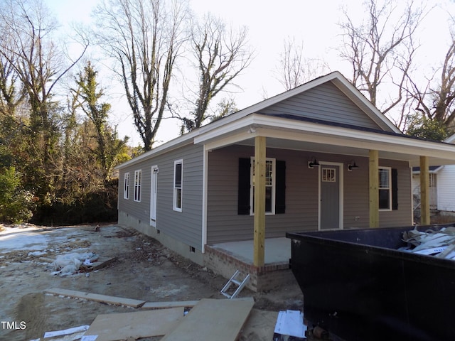 view of front of home with covered porch