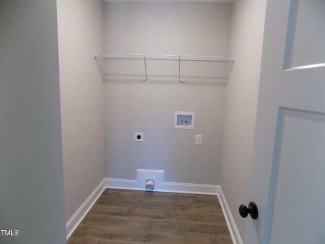 104 Halifax Rd, Louisburg, NC 27549 - laundry room featuring wood finished floors, hookup for an electric dryer, baseboards, laundry area, and washer hookup