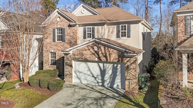 view of property featuring a garage