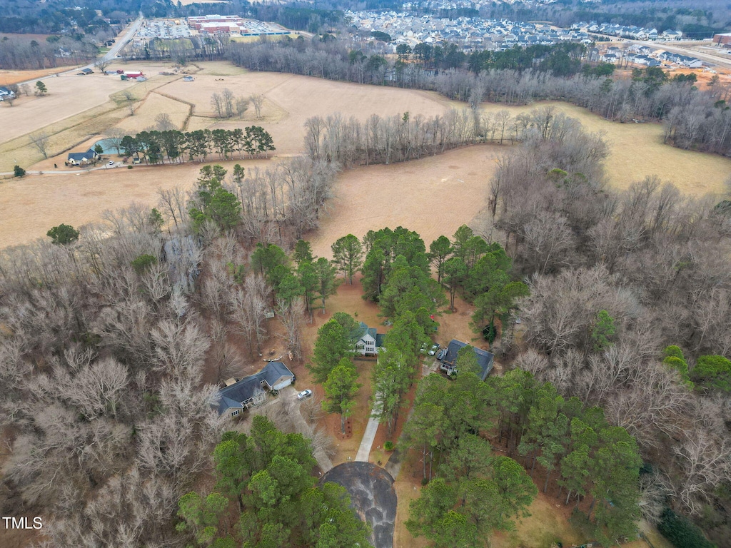 aerial view featuring a rural view