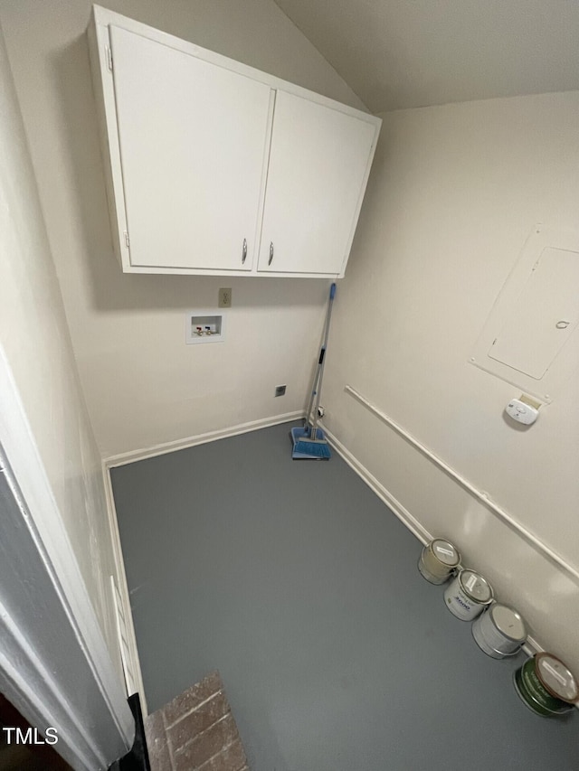 laundry room with cabinets and hookup for a washing machine