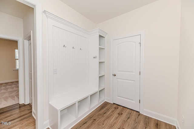 mudroom featuring hardwood / wood-style flooring