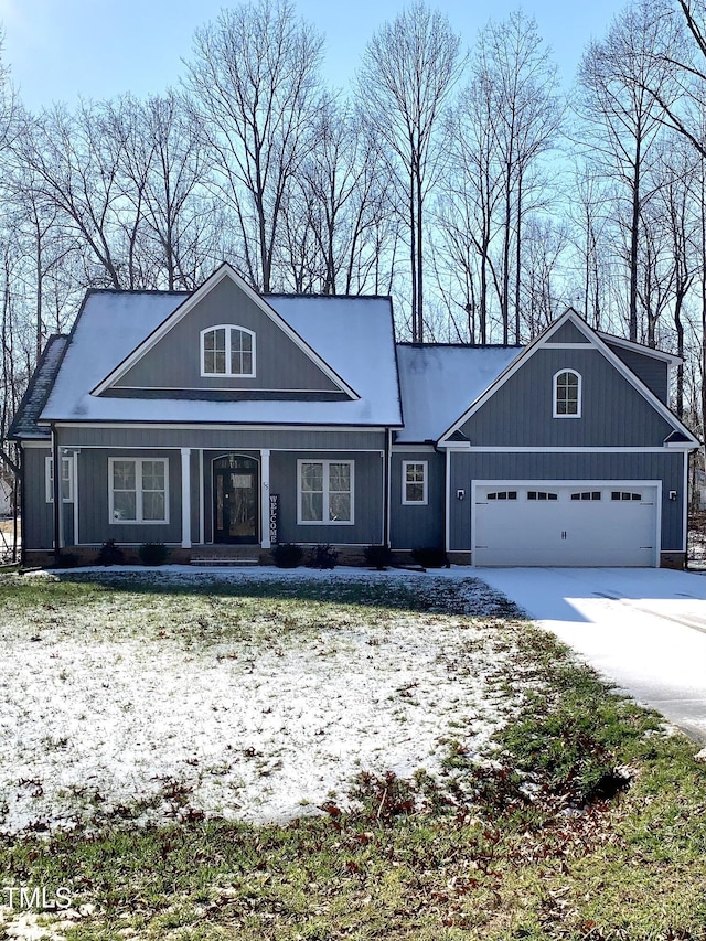 view of front of home with a garage