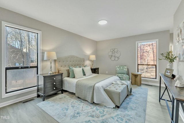 bedroom featuring light hardwood / wood-style flooring