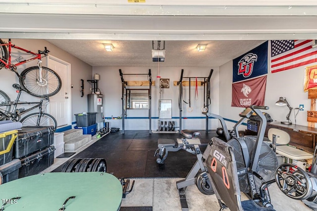 garage with water heater