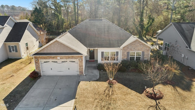 view of front of home with a garage