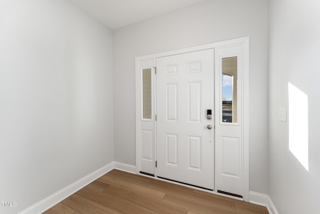 foyer entrance with light wood-type flooring