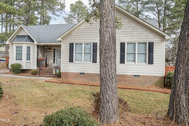 view of front of home with a front yard