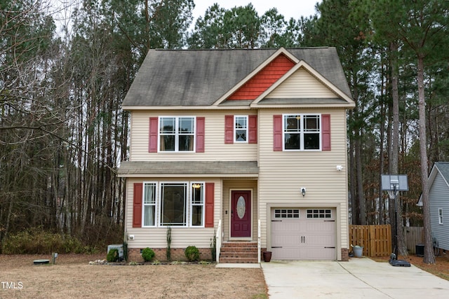 view of front of home featuring a garage