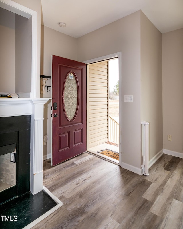 foyer entrance featuring light wood-type flooring